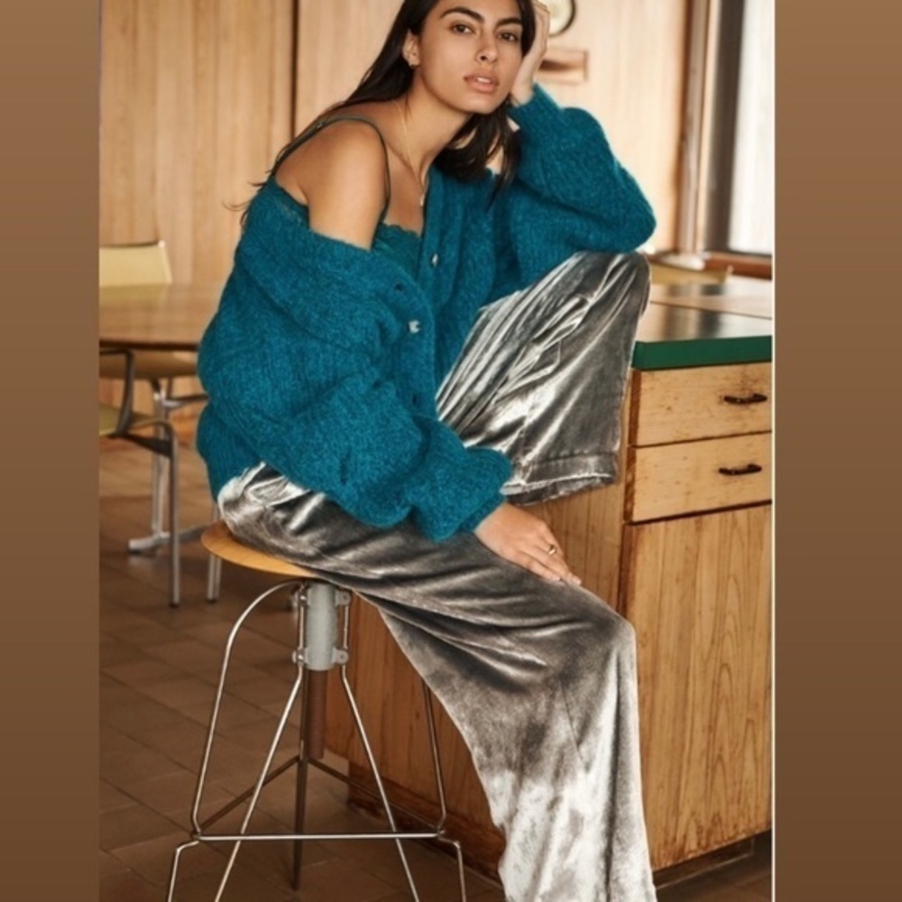Maeve Anastacia Velvet Wide-Leg Pants
